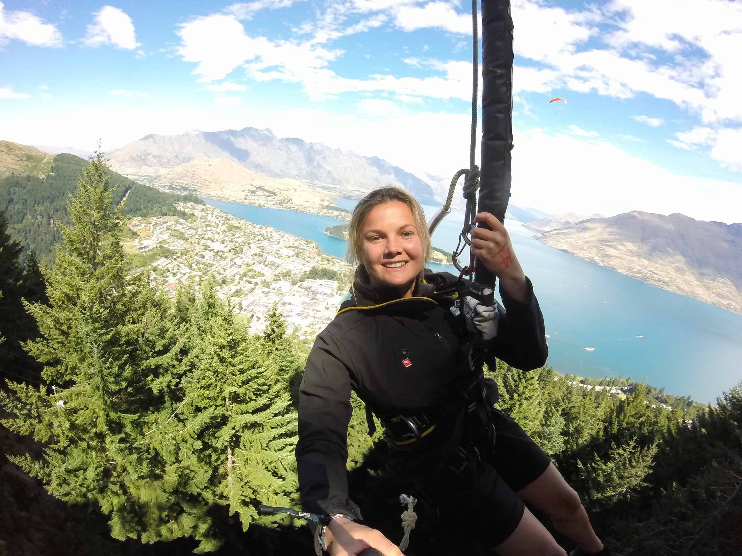 Views back to Queenstown on the bungy jump