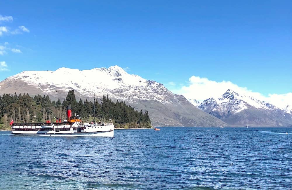 A lake cruise allows the family to see the beauty of Queenstown