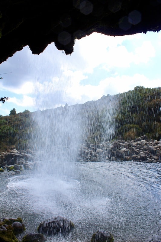 Behind Taranaki Falls