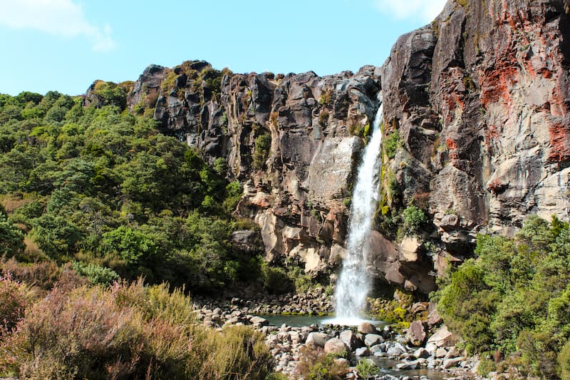 The stunning Taranaki Falls on the walk
