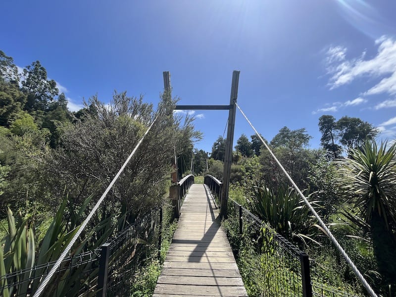 The foot bridge at the start of the walk