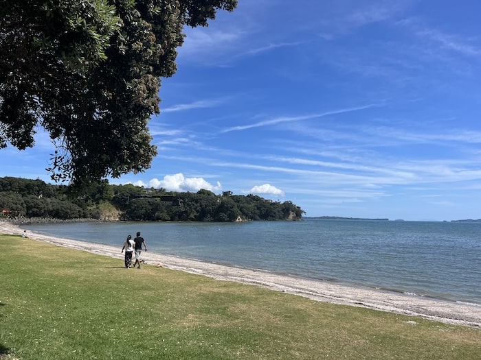 A sunny day at East Auckland's Cockle Bay Beach