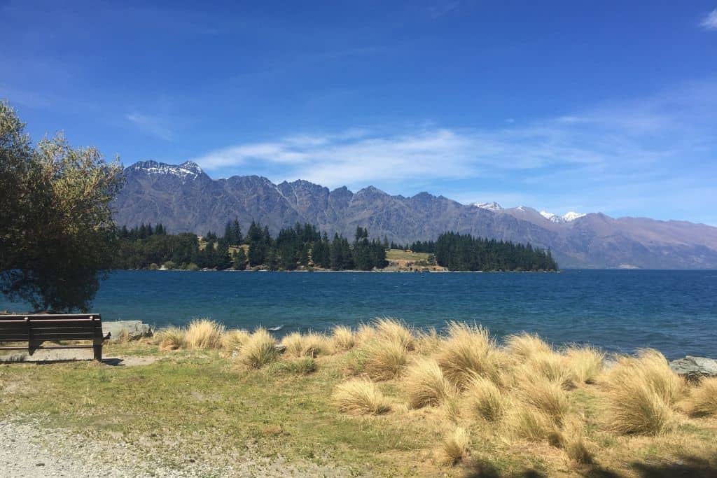 The lookout towards the Remarkables Mountains from the Queenstown Gardens