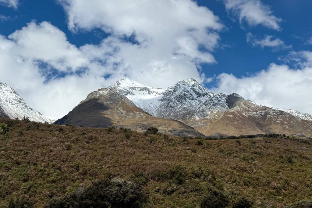 The snow capped mountains that surround Glenorchy.