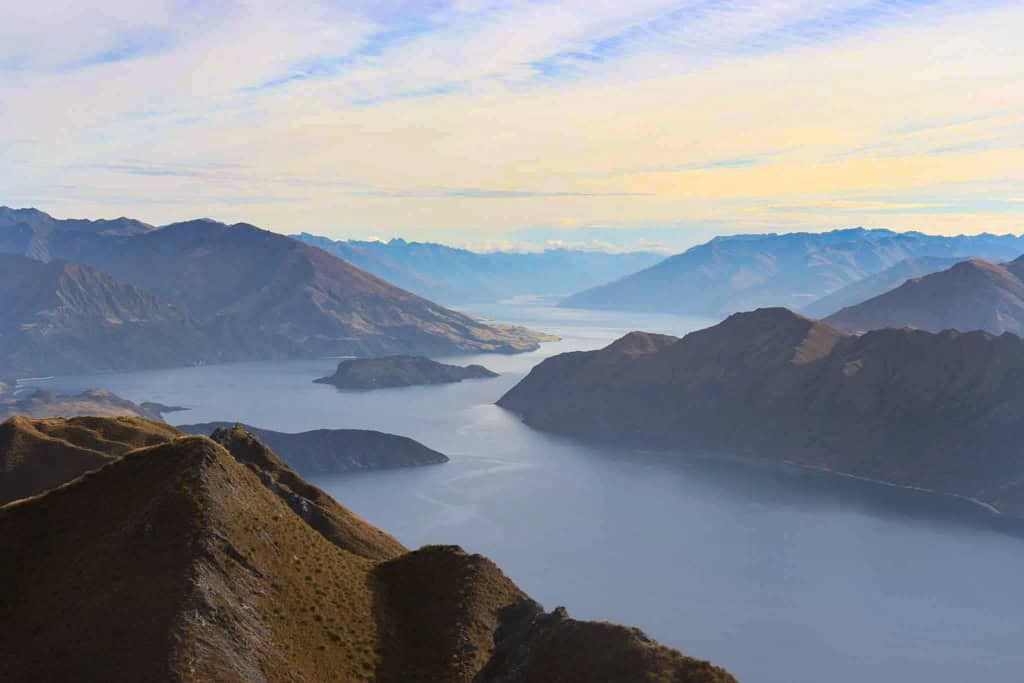 The view of Wanaka from the top of Roys Peak.