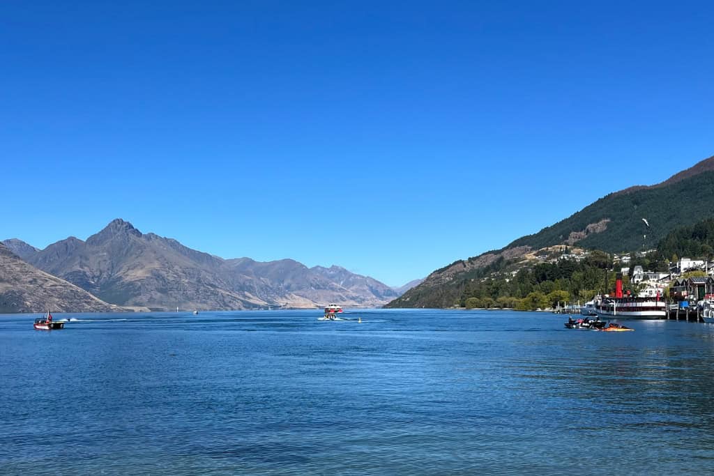 View out over the lake in Queenstown.