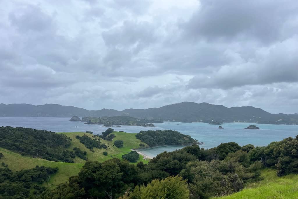 The view of the campground on Urupukapuka Island.