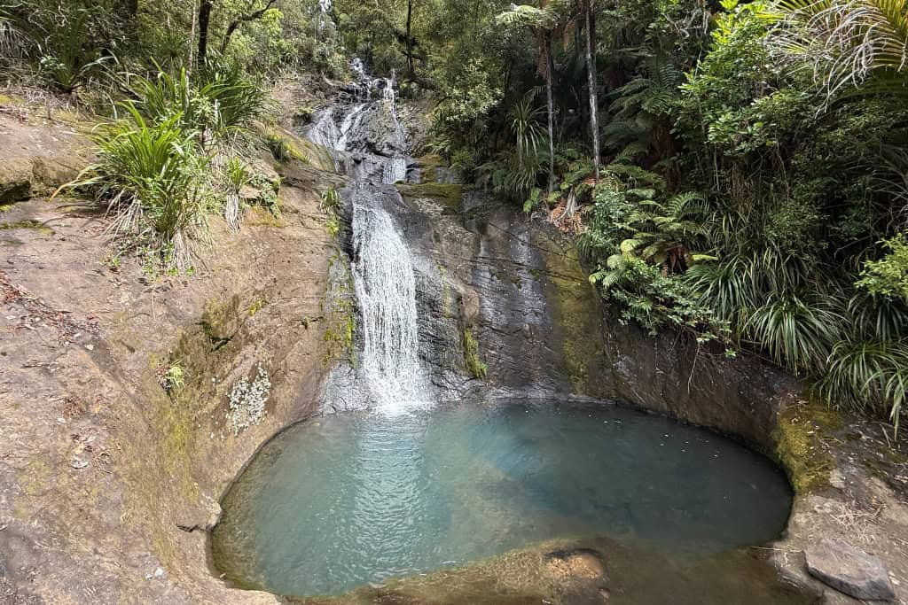 Water falling into one of the pools at Fairy Falls.