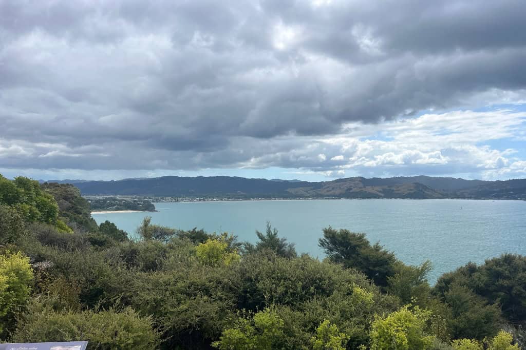 The clouds rolling in over the hills.